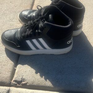 Adidas Men's Black Sneakers with White Stripes